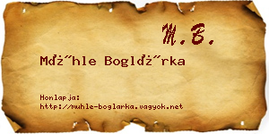 Mühle Boglárka névjegykártya